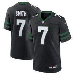 Geno Smith New York Jets Black Alternate Game Jersey - All Stitched