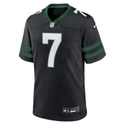 Alternative view of Geno Smith New York Jets Black Alternate Game Jersey - All Stitched