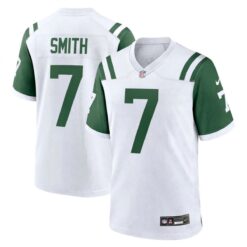 Geno Smith New York Jets White Classic Alternate Game Jersey - All Stitched