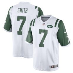 Geno Smith New York Jets White Game Jersey - All Stitched