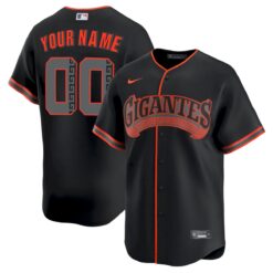 Custom San Francisco Giants Black Gigantes Alternate Limited Jersey - All Stitched