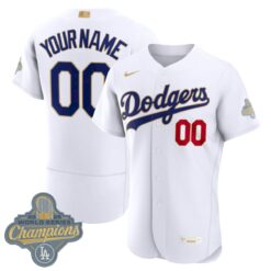 Custom Los Angeles Dodgers White 2026 Gold Collection Limited Jersey - All Stitched