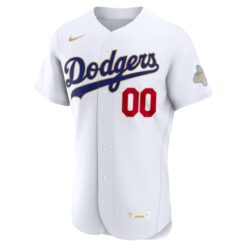 Alternative view of Custom Los Angeles Dodgers White 2026 Gold Collection Limited Jersey - All Stitched