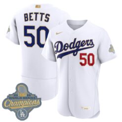 Mookie Betts Los Angeles Dodgers White 2026 Gold Collection Limited Jersey - All Stitched