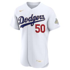 Alternative view of Mookie Betts Los Angeles Dodgers White 2026 Gold Collection Limited Jersey - All Stitched