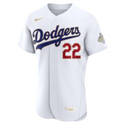 Alternative view of Clayton Kershaw Los Angeles Dodgers White 2026 Gold Collection Limited Jersey - All Stitched