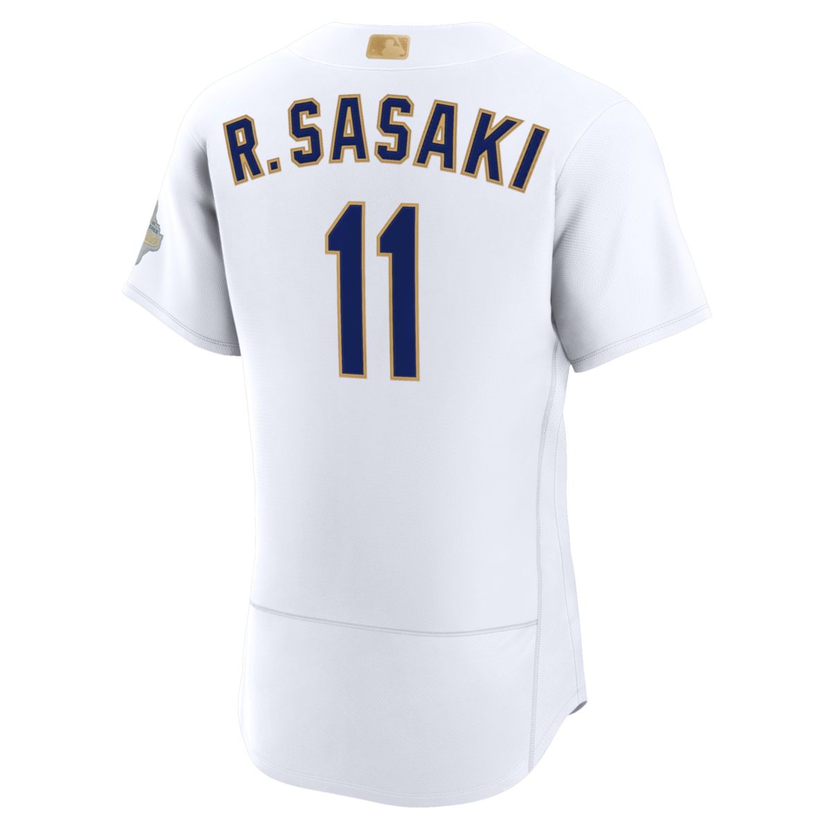Roki Sasaki Los Angeles Dodgers White 2026 Gold Collection Limited Jersey - All Stitched - Image 3