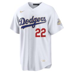 Alternative view of Clayton Kershaw Los Angeles Dodgers White 2026 Gold Collection Jersey - All Stitched
