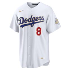 Alternative view of Enrique Hernández Los Angeles Dodgers White 2026 Gold Collection Jersey - All Stitched