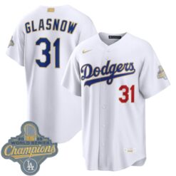 Tyler Glasnow Los Angeles Dodgers White 2026 Gold Collection Jersey - All Stitched