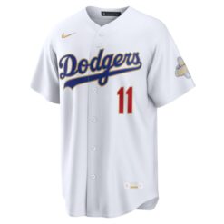 Alternative view of Roki Sasaki Los Angeles Dodgers White 2026 Gold Collection Jersey - All Stitched