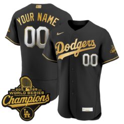 Custom Los Angeles Dodgers Black Gold 2026 Gold Collection Limited Jersey - All Stitched