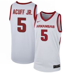 Darius Acuff Jr. Arkansas Razorbacks Basketball White Game Jersey - All Stitched