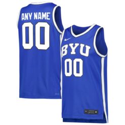 Custom BYU Cougars Basketball Royal Home Game Jersey - All Stitched