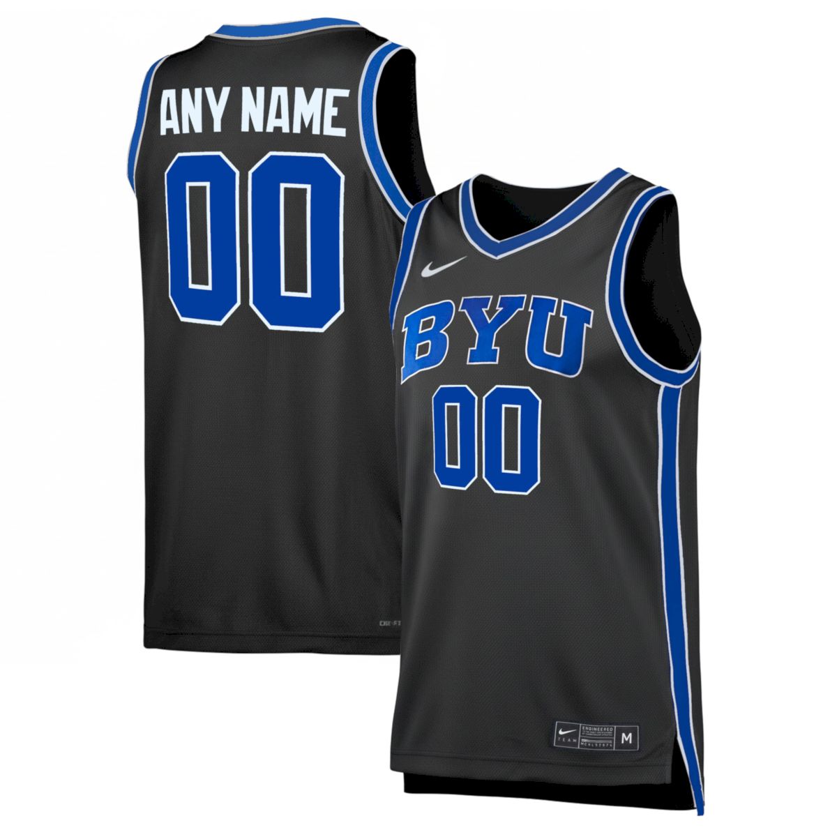 Custom BYU Cougars Basketball Black Third Game Jersey - All Stitched