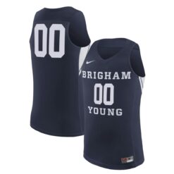 Custom BYU Cougars Basketball Navy Jersey - All Stitched