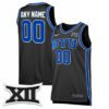 Custom BYU Cougars Basketball Black Third Game Jersey w/ XII Patch - All Stitched