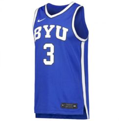 Alternative view of AJ Dybantsa BYU Cougars Basketball Royal Home Game Jersey - All Stitched