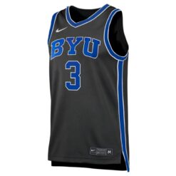 Alternative view of AJ Dybantsa BYU Cougars Basketball Black Third Game Jersey - All Stitched