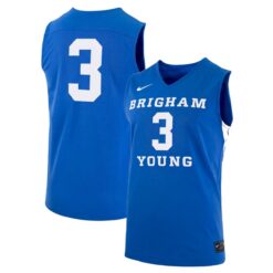 AJ Dybantsa BYU Cougars Basketball Royal Blue Jersey - All Stitched