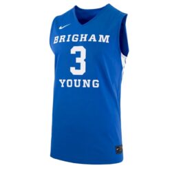 Alternative view of AJ Dybantsa BYU Cougars Basketball Royal Blue Jersey - All Stitched