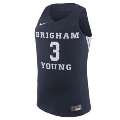 Alternative view of AJ Dybantsa BYU Cougars Basketball Navy Jersey - All Stitched