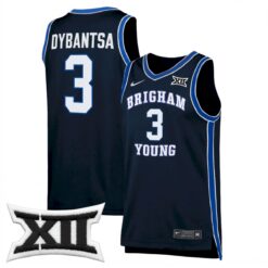 AJ Dybantsa BYU Cougars Basketball Navy Alternate Game Jersey w/ XII Patch - All Stitched