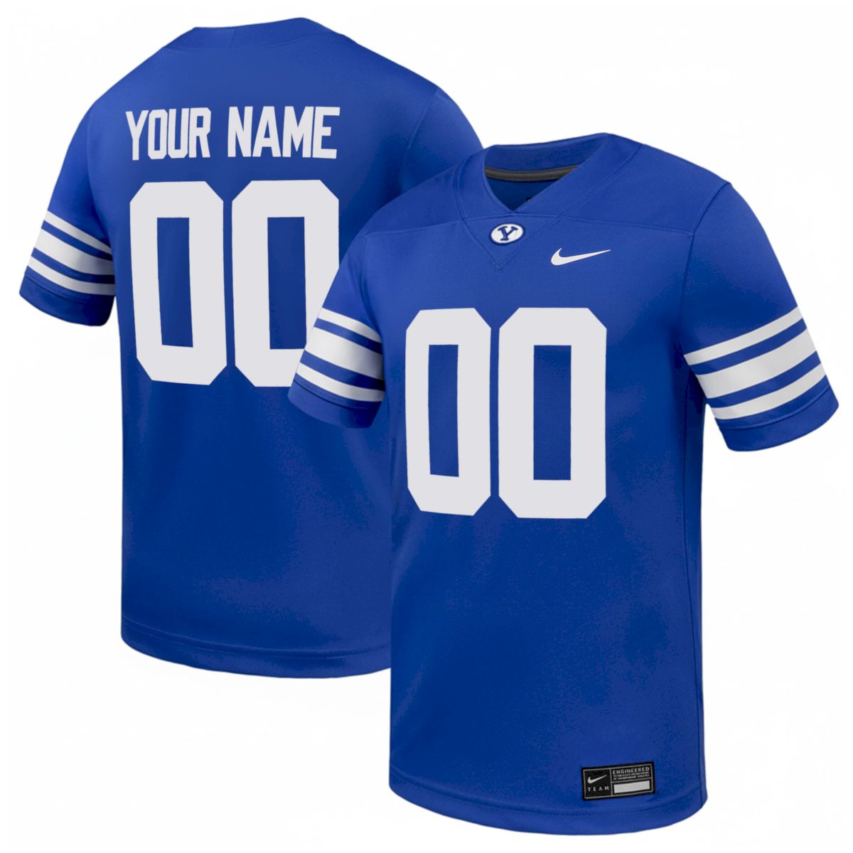 Custom BYU Cougars Football Royal Home Game Jersey - All Stitched