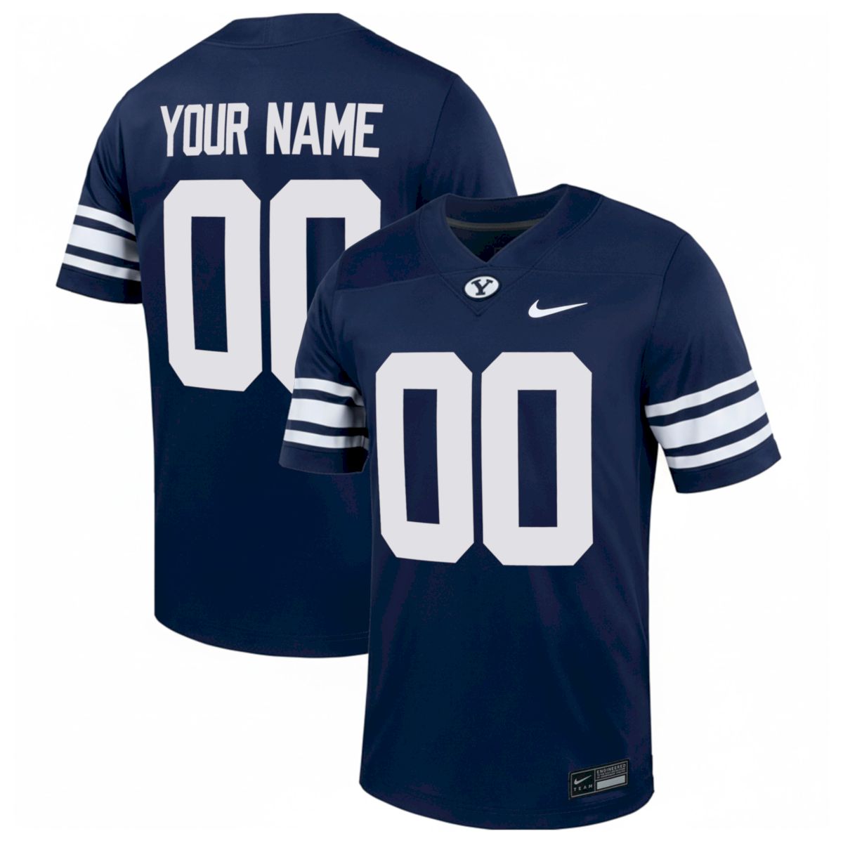Custom BYU Cougars Football Navy Alternate Game Jersey - All Stitched