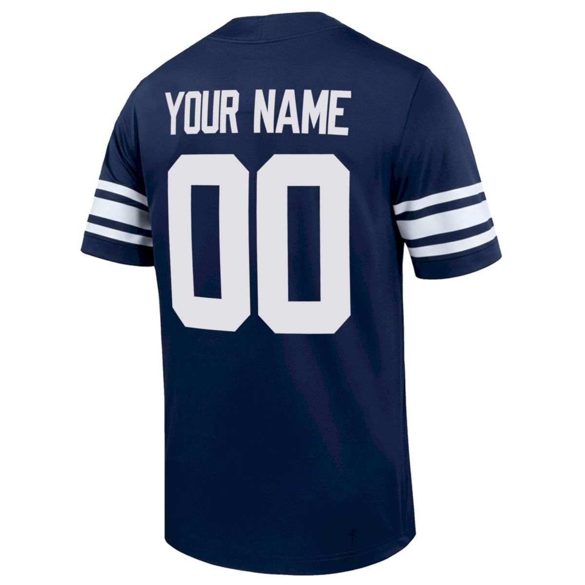 Custom BYU Cougars Football Navy Alternate Game Jersey - All Stitched - Image 3