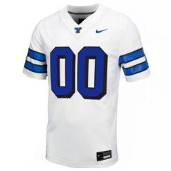 Alternative view of Custom BYU Cougars Football White 1996 Throwback Game Game Jersey - All Stitched