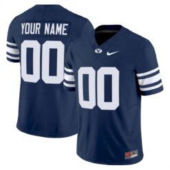 Custom BYU Cougars Football Navy Alternate Vapor F.U.S.E Limited Jersey - All Stitched