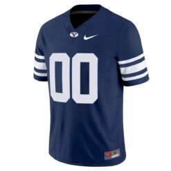 Alternative view of Custom BYU Cougars Football Navy Alternate Vapor F.U.S.E Limited Jersey - All Stitched