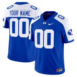 Custom BYU Cougars Football Royal Alternate Vapor F.U.S.E Limited Jersey - All Stitched