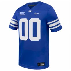 Alternative view of Custom BYU Cougars Football Royal Home Game Jersey w/ XII Patch - All Stitched