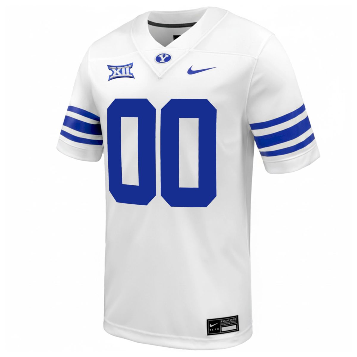 Custom BYU Cougars Football White Away Game Jersey w/ XII Patch - All Stitched - Image 2