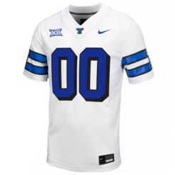 Alternative view of Custom BYU Cougars Football White 1996 Throwback Game Game Jersey w/ XII Patch - All Stitched