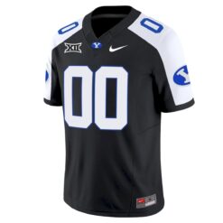 Alternative view of Custom BYU Cougars Football Black Alternate Vapor F.U.S.E Limited Jersey w/ XII Patch - All Stitched
