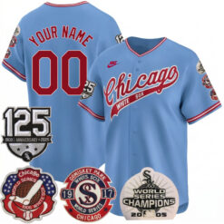 Custom Chicago White Sox Blue 1972 Throwback 125th Anniversary Limited Jersey – All Stitched