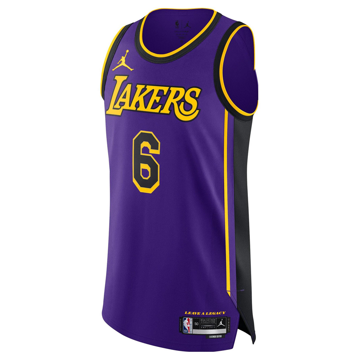 Alternative view of LeBron James Los Angeles Lakers Purple 2022-23 Statement Jersey - All Stitched