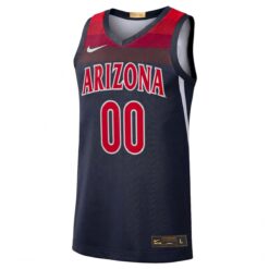 Alternative view of Custom Arizona Wildcats Basketball Navy Red Jersey - All Stitched