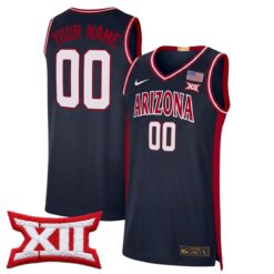 Custom Arizona Wildcats Basketball Navy Limited Retro Jersey w/ XII Patch - All Stitched
