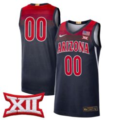 Custom Arizona Wildcats Basketball Navy Red Jersey w/ XII Patch - All Stitched