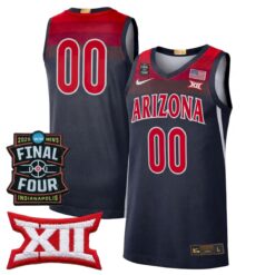 Custom Arizona Wildcats Basketball 2026 Final Four Navy Red Jersey - All Stitched