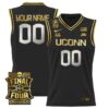 Custom UConn Huskies Basketball 2026 Final Four Black Gold Jersey - All Stitched