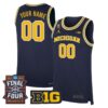 Custom Michigan Wolverines Basketball 2026 Final Four Navy Limited Jersey - All Stitched