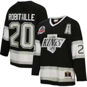Luc Robitaille Los Angeles Kings Alternate Captain Patch 1992/93 Blue Line Black Jersey - All Stitched