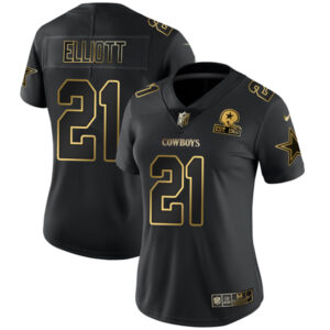 Alternative view of Women's Dallas Cowboys Black Gold Jersey - All Stitched