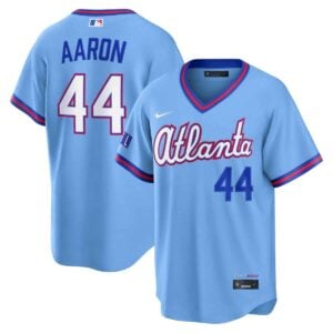 Hank Aaron Atlanta Braves Powder Blue 2026 City Connect Stadium Jersey - All Stitched