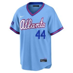 Alternative view of Hank Aaron Atlanta Braves Powder Blue 2026 City Connect Stadium Jersey - All Stitched